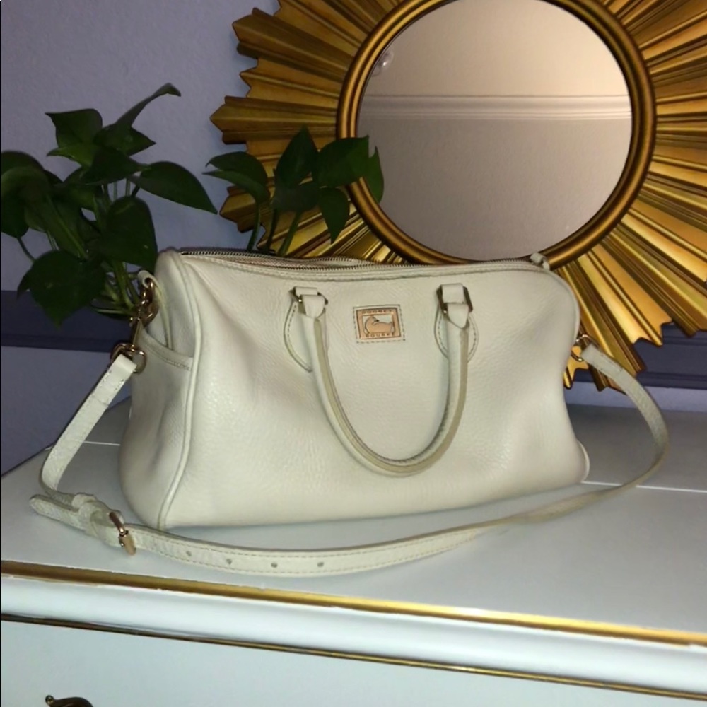 Dooney & Burke white leather handbag